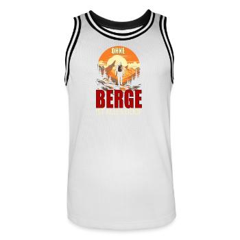 Ohne Berge ist alles doof - Männer Basketball-Trikot - Weiß/Schwarz - Vorne - AI Model Male 185 dark (185cm)