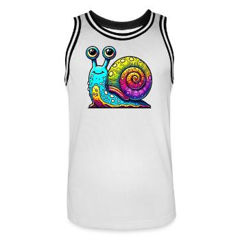 Schnecke - Männer Basketball-Trikot - Weiß/Schwarz - Vorne - AI Model Male 185 dark (185cm)