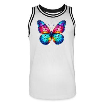 Papillon - Maillot de basket Homme - blanc/noir - Devant - AI Model Male 185 dark (185cm)