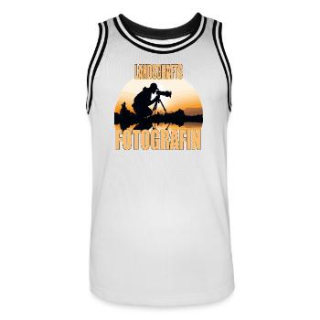 Landschafts Fotografin - Männer Basketball-Trikot - Weiß/Schwarz - Vorne - AI Model Male 185 dark (185cm)