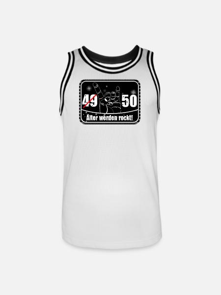 49/50 Alter rockt - Männer Basketball-Trikot - Weiß/Schwarz
