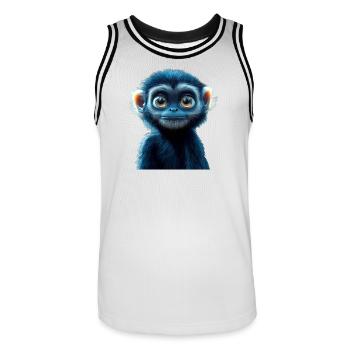 Gibbon Monkey Whitehand Gibbon Monkey Cute Lar Gibbons - Men's Basketball Jersey - white/black - Front - AI Model Male 185 dark (185cm)