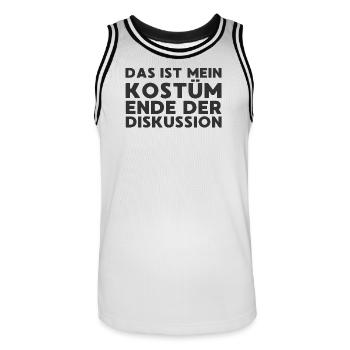 Das Ist mein Kostüm Black Edition - Männer Basketball-Trikot - Weiß/Schwarz - Vorne - AI Model Male 185 dark (185cm)