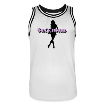 Sexy mom - Maillot de basket Homme - blanc/noir - Devant - AI Model Male 185 dark (185cm)