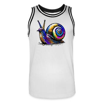 Escargot - Maillot de basket Homme - blanc/noir - Devant - AI Model Male 185 dark (185cm)