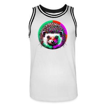 Hérisson - Maillot de basket Homme - blanc/noir - Devant - AI Model Male 185 dark (185cm)