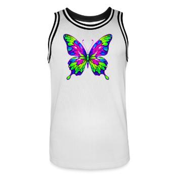 Schmetterling - Männer Basketball-Trikot - Weiß/Schwarz - Vorne - AI Model Male 185 dark (185cm)