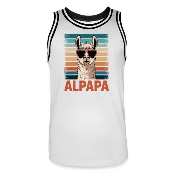 Dad Alpaca Dad Funny Llama Father's Day Gift - Men's Basketball Jersey - white/black - Front - AI Model Male 185 dark (185cm)