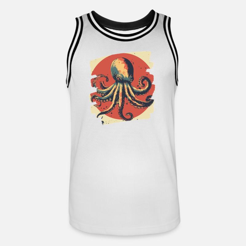 Pieuvre Pieuvre - Maillot de basket Homme - blanc/noir