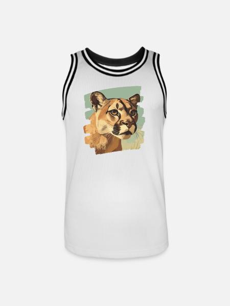 Lion from mountain Retro - Men's Basketball Jersey - white/black