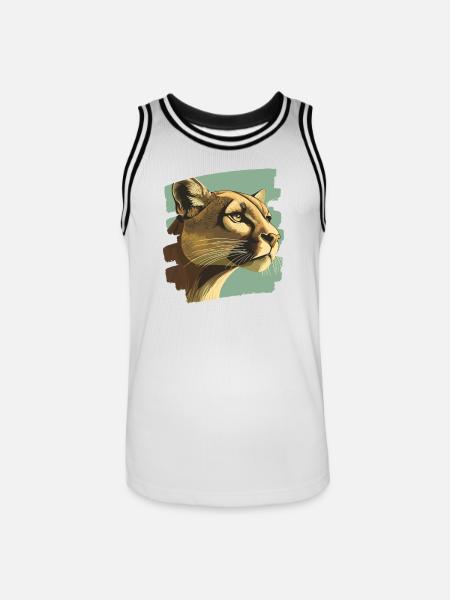 Lion from mountain Retro - Men's Basketball Jersey - white/black