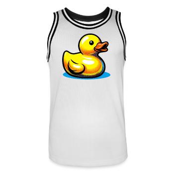Ente Ente Ente Ente Ente - Männer Basketball-Trikot - Weiß/Schwarz - Vorne - AI Model Male 185 dark (185cm)