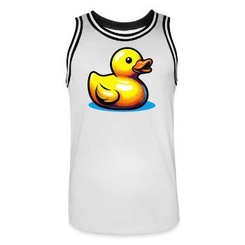 Ente Ente Ente Ente Ente - Männer Basketball-Trikot - Weiß/Schwarz - Vorne - AI Model Male 185 dark (185cm)