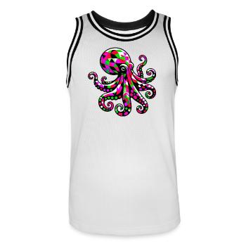 Octopus - Men's Basketball Jersey - white/black - Front - AI Model Male 185 dark (185cm)