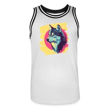 Rauque - Maillot de basket Homme - blanc/noir - Devant - AI Model Male 185 dark (185cm)