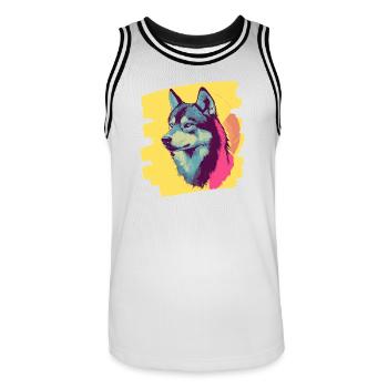 Rauque - Maillot de basket Homme - blanc/noir - Devant - AI Model Male 185 dark (185cm)