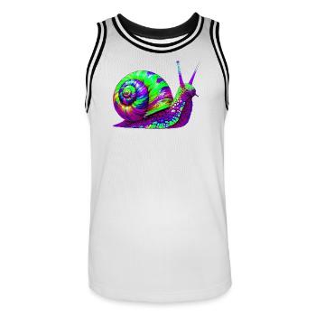 Schnecke - Männer Basketball-Trikot - Weiß/Schwarz - Vorne - AI Model Male 185 dark (185cm)