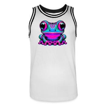 Grenouille - Maillot de basket Homme - blanc/noir - Devant - AI Model Male 185 dark (185cm)