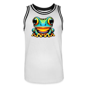 Grenouille - Maillot de basket Homme - blanc/noir - Devant - AI Model Male 185 dark (185cm)