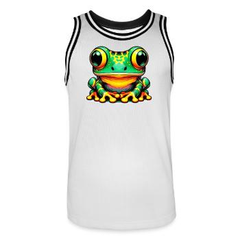 Grenouille - Maillot de basket Homme - blanc/noir - Devant - AI Model Male 185 dark (185cm)