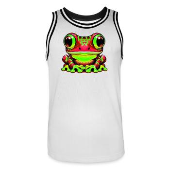 Grenouille - Maillot de basket Homme - blanc/noir - Devant - AI Model Male 185 dark (185cm)
