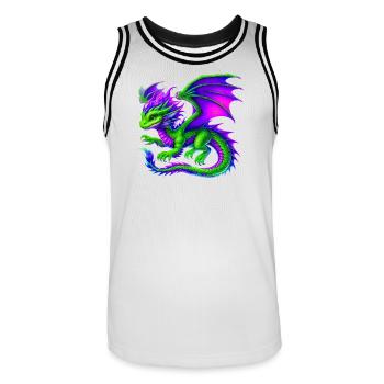 Dragon - Men's Basketball Jersey - white/black - Front - AI Model Male 185 dark (185cm)