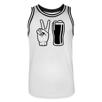 Commander de la bière - Maillot de basket Homme - blanc/noir - Devant - AI Model Male 185 dark (185cm)