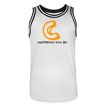 Christopher kann das Abstrakter Kaugummi-Print - Männer Basketball-Trikot - Weiß/Schwarz - Vorne - AI Model Male 185 dark (185cm)