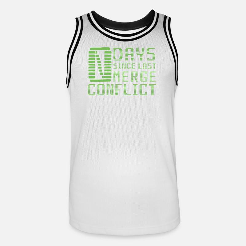 Merge Conflict Software Developer Entwickler Geek - Männer Basketball-Trikot - Weiß/Schwarz