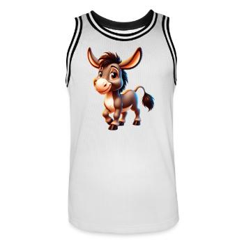 Donkey Mule - Men's Basketball Jersey - white/black - Front - AI Model Male 185 dark (185cm)