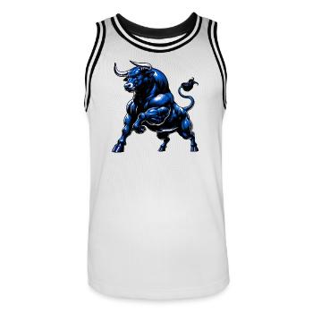Bull - Men's Basketball Jersey - white/black - Front - AI Model Male 185 dark (185cm)