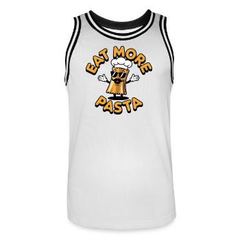 Eat more Pasta Shirt - Männer Basketball-Trikot - Weiß/Schwarz - Vorne - AI Model Male 185 dark (185cm)