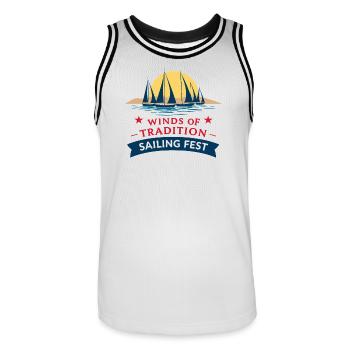 Segel Fest - Männer Basketball-Trikot - Weiß/Schwarz - Vorne - AI Model Male 185 dark (185cm)