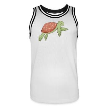 Turtle - Men's Basketball Jersey - white/black - Front - AI Model Male 185 dark (185cm)