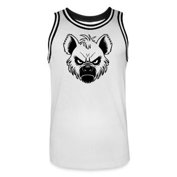 Hyène - Maillot de basket Homme - blanc/noir - Devant - AI Model Male 185 dark (185cm)