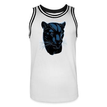 Panther Leopard Raubkatze Süße Großkatze Panter - Männer Basketball-Trikot - Weiß/Schwarz - Vorne - AI Model Male 185 dark (185cm)