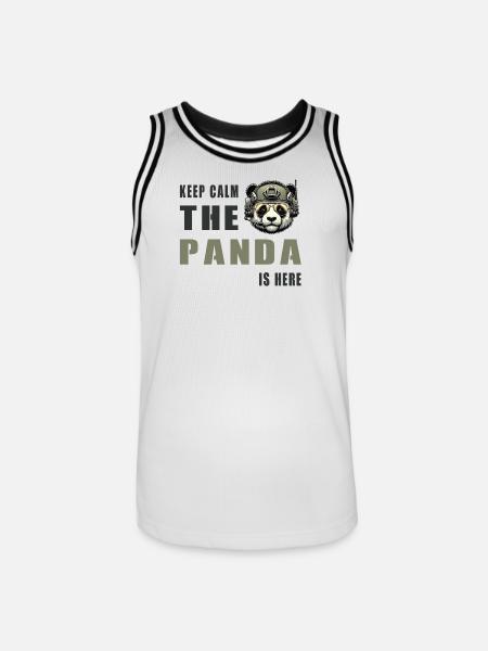 Tactical Panda – Keep Calm - Men's Basketball Jersey - white/black