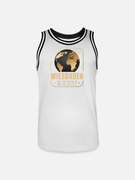 Wiesbaden - Männer Basketball-Trikot - Weiß/Schwarz