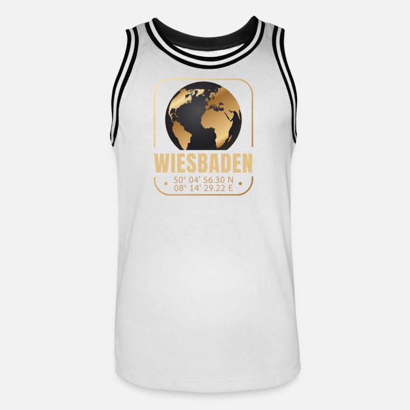 Wiesbaden - Männer Basketball-Trikot - Weiß/Schwarz