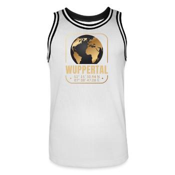 Wuppertal - Männer Basketball-Trikot - Weiß/Schwarz - Vorne - AI Model Male 185 dark (185cm)