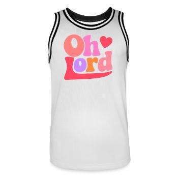 Seigneur - Maillot de basket Homme - blanc/noir - Devant - AI Model Male 185 dark (185cm)