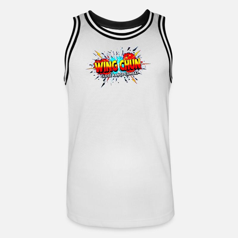 Wing Chun shirt explosion - Men's Basketball Jersey - white/black