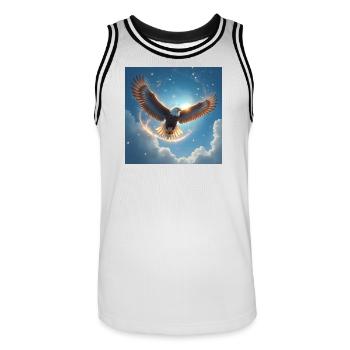 Power Animal Eagle in the Sky - Men's Basketball Jersey - white/black - Front - AI Model Male 185 dark (185cm)