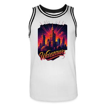 Varsovie Warszawa Capitale Pologne Cadeau - Maillot de basket Homme - blanc/noir - Devant - AI Model Male 185 dark (185cm)