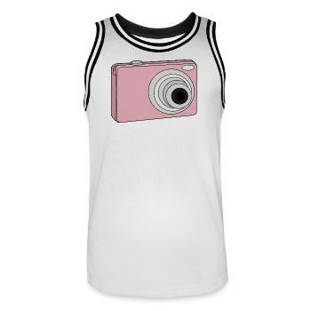 Camera Digital Vintage - Men's Basketball Jersey - white/black - Front - AI Model Male 185 dark (185cm)
