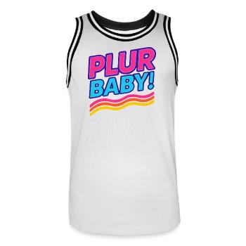 Plure Baby! - Men's Basketball Jersey - white/black - Front - AI Model Male 185 dark (185cm)