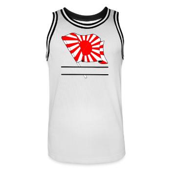 Aufgehende Sonne mit Namensraum - Männer Basketball-Trikot - Weiß/Schwarz - Vorne - AI Model Male 185 dark (185cm)