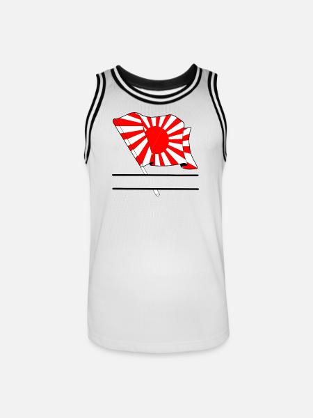 Rising Sun with Namespace - Men's Basketball Jersey - white/black