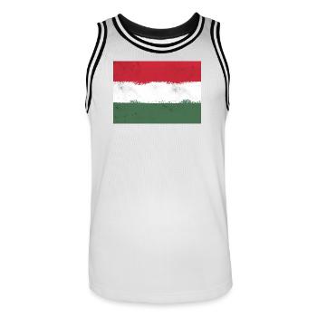 Drapeau de la Hongrie - Maillot de basket Homme - blanc/noir - Devant - AI Model Male 185 dark (185cm)