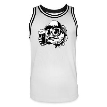 Fishing Beer Buddy - Men's Basketball Jersey - white/black - Front - AI Model Male 185 dark (185cm)